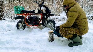 ПОЕХАЛ ПОТАРАХТЕТЬ в ЛЕС на МОТОПЕДКЕ.Испытал ДЕТСКУЮ БЕНЗОПИЛУ👍👍👍