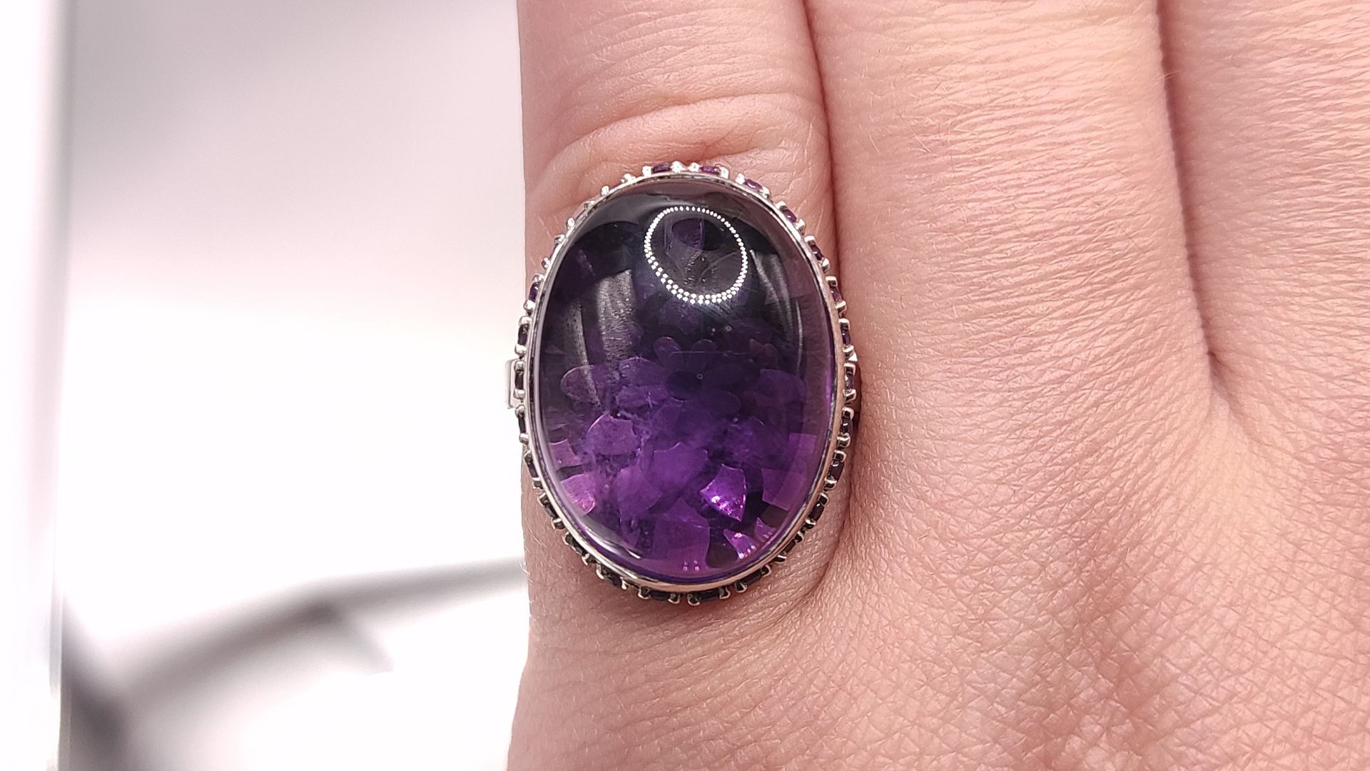 Кольцо с камнями Аметист 16.64 ct. Боливия