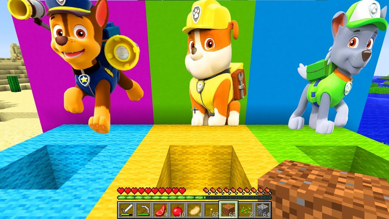 ВЫБЕРИ ПРАВИЛЬНУЮ ЯМУ ПОРТАЛ ЩЕНЯЧИЙ ПАТРУЛЬ РАЙДЕР ЩЕНКИ в МАЙНКРАФТ (360p)