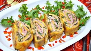 Оригинальное ГОРЯЧЕЕ БЛЮДО ИЗ КАРТОФЕЛЯ на Праздничный стол - Картофельный рулет с ветчиной и сыром!