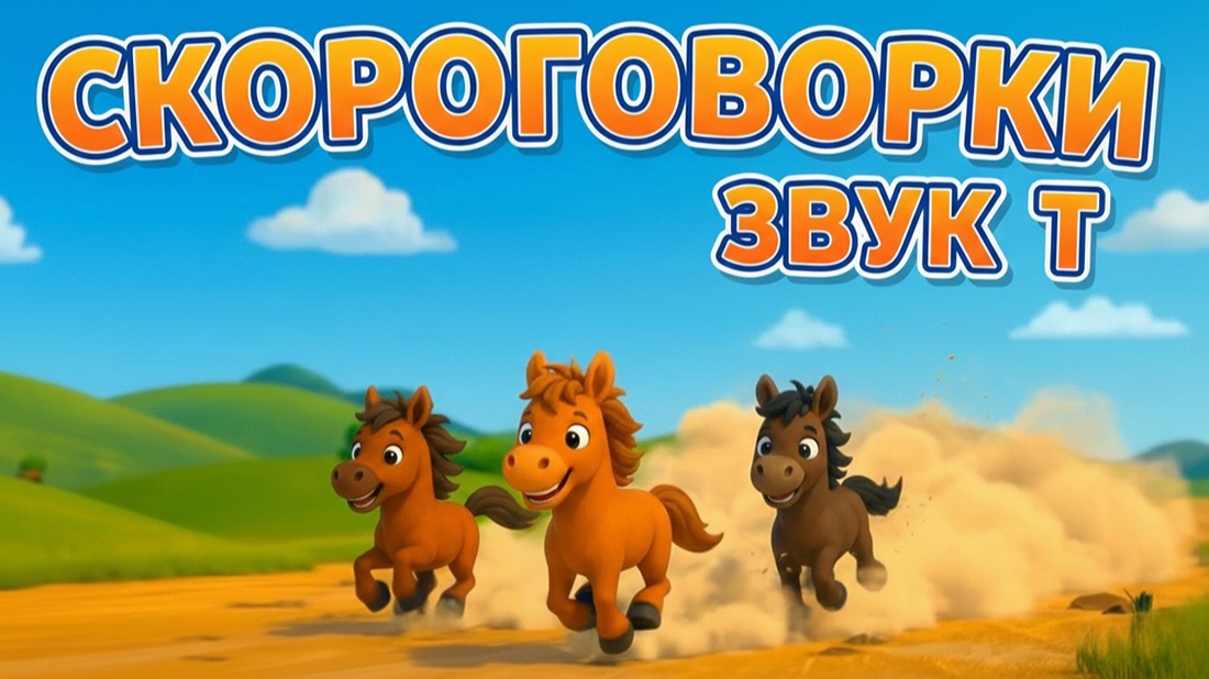Скороговорки для детей. От топота копыт пыль по полю летит. Попробуй повторить! смотреть онлайн