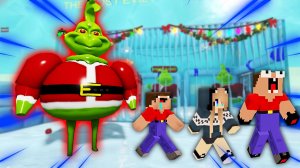 2 НУБА и ДЕВУШКА ПРО ДЕЛАЮТ ПОБЕГ ИЗ ТЮРЬМЫ ГРИНЧА БАРРИ В РОБЛОКС! | Глазастая Морда Minecraft