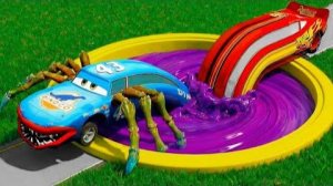 Молния Маккуин против ГИГАНТСКОЙ ловушки-Зомби! Смогут ли машинки Pixar пережить