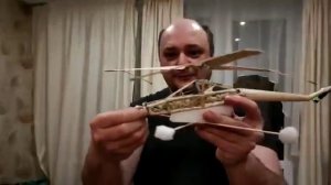 Первые испытания будущей резиномоторной копии вертолета МИ-2 от соседнего авиамодельного кружка