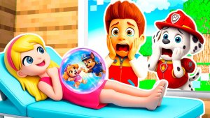 😳 У РАЙДЕРА и ДЕВУШКИ РОДИЛСЯ РЕБЁНОК ЩЕНЯЧИЙ ПАТРУЛЬ в МАЙНКРАФТ PAW PATROL МУЛЬТИК