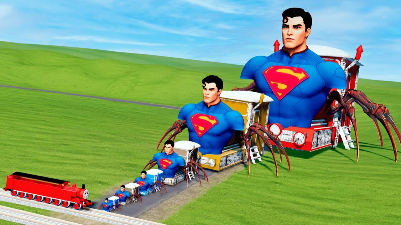 Огромный страшный поезд-СУПЕРМЕН с ногами паука против паровозика ТОМАСА! смотреть онлайн