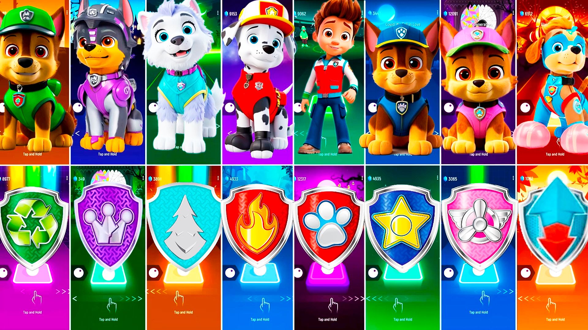 Мультики для Детей Щенячий Патруль Tiles Hop - РОККИ, ЭВЕРЕСТ, МАРШАЛЛ, РАЙДЕР смотреть онлайн