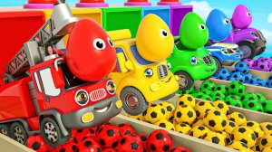 Школьный автобус и большие футбольные мячи. Мультики про машинки. Детские песени. Мультики для детей