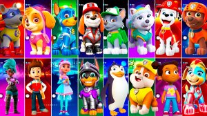 Мультики для Детей Щенячий Патруль Tiles Hop - АПОЛЛО, СКАЙ, ГОНЩИК, РОККИ