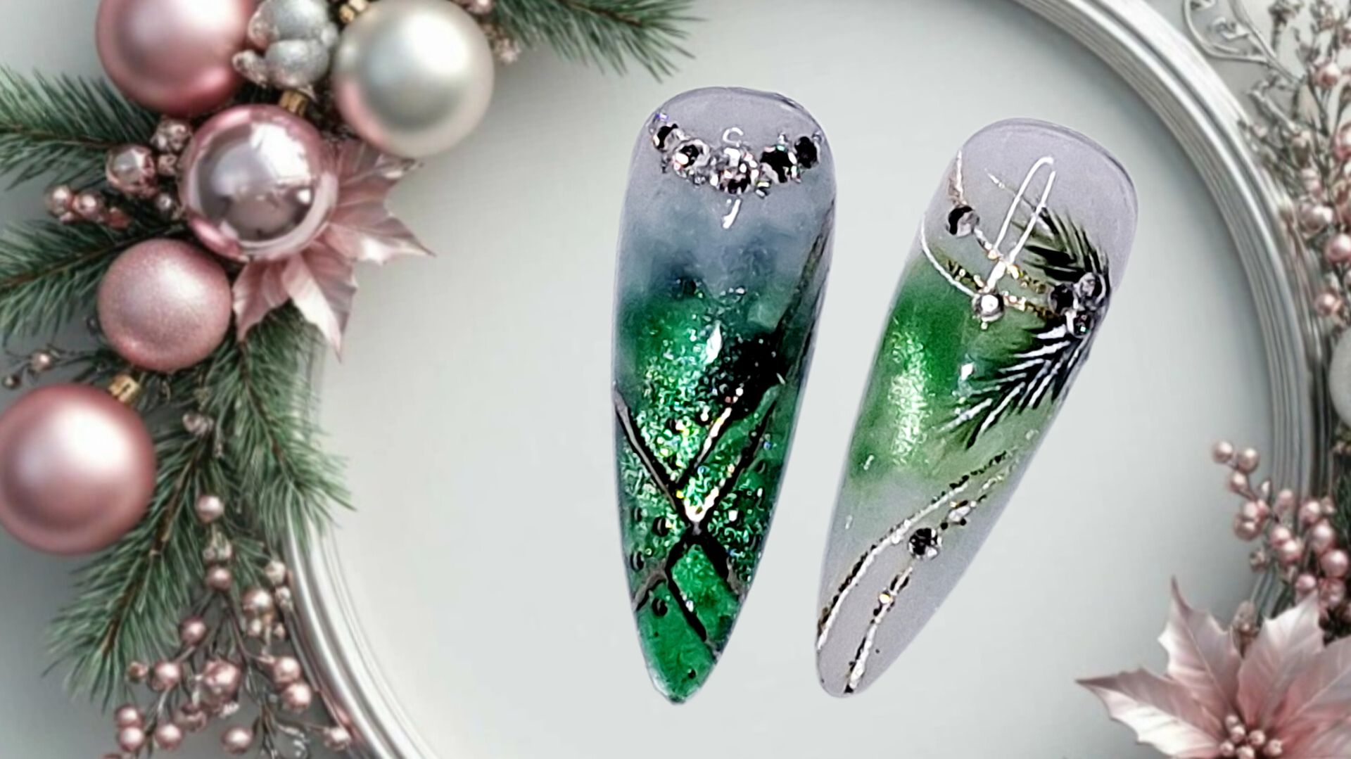 Новогодние фантазии 2026. Идеи новогоднего дизайна ногтей. МК смотреть онлайн