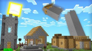 ЭТОТ ВЫСОКИЙ ДОМ СЕЙЧАС УПАДЁТ НА ДЕРЕВНЮ ЖИТЕЛЕЙ В МАЙНКРАФТ _ Компот Minecraft