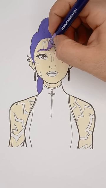 ✨️Coloring  Rumi ✨️#art #coloring #kpop #shorts