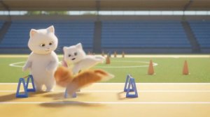 Приключения на Стадионе Кошка-мама и Котята Занимаются спортом Мультфильмы для детей