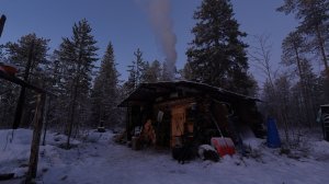 Пришли морозы. Рысь ходит у избы. Рыбалка и быт в тайге.