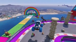 МУЛЬТИКИ ПРО МАШИНКИ — СУПЕРГЕРОИ в гонках на мотоциклах и падениях с обрывов в море 🏍️