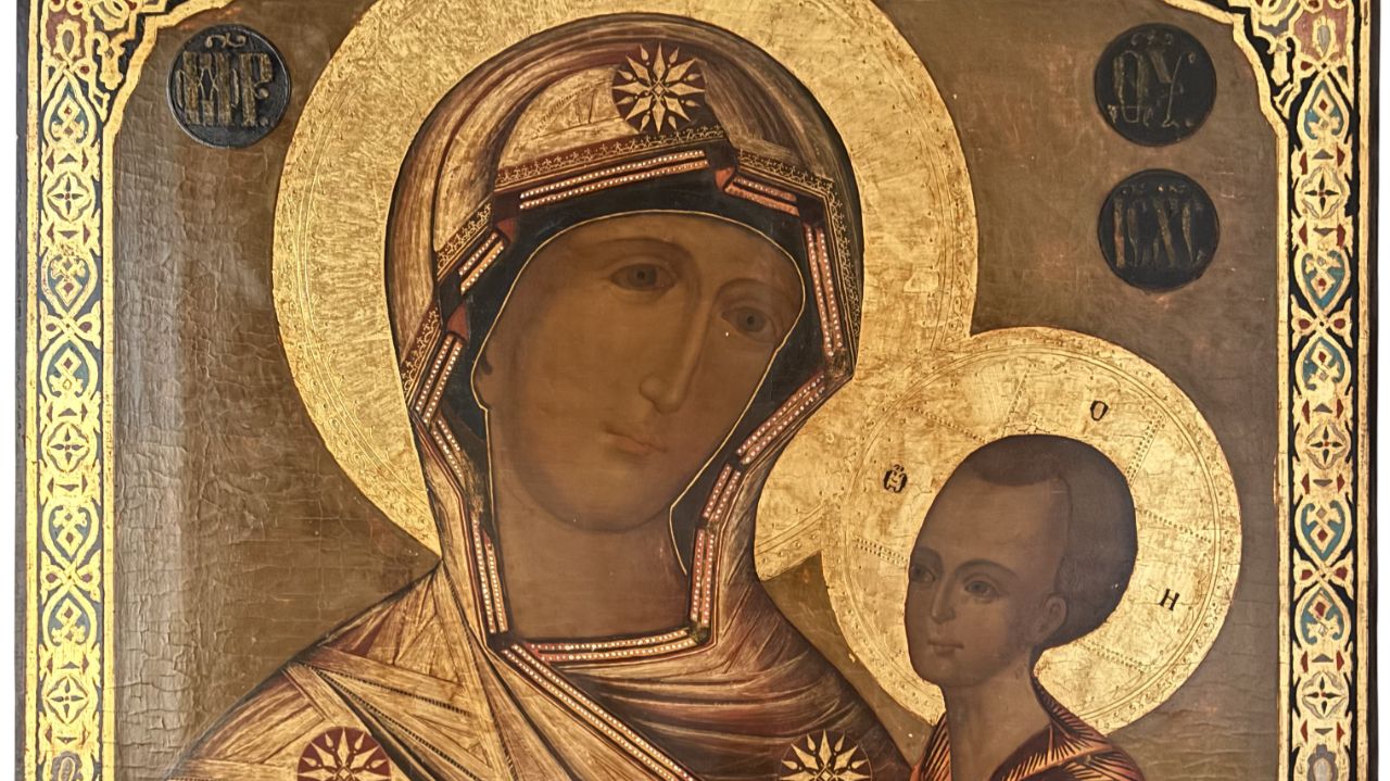 Шикарная Храмовая Тихвинская Богородица 19 век