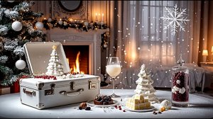 Роскошный, зимний, уютный вечер у камина Вкусный десерт и мороженое Прекрасная музыка для настроения