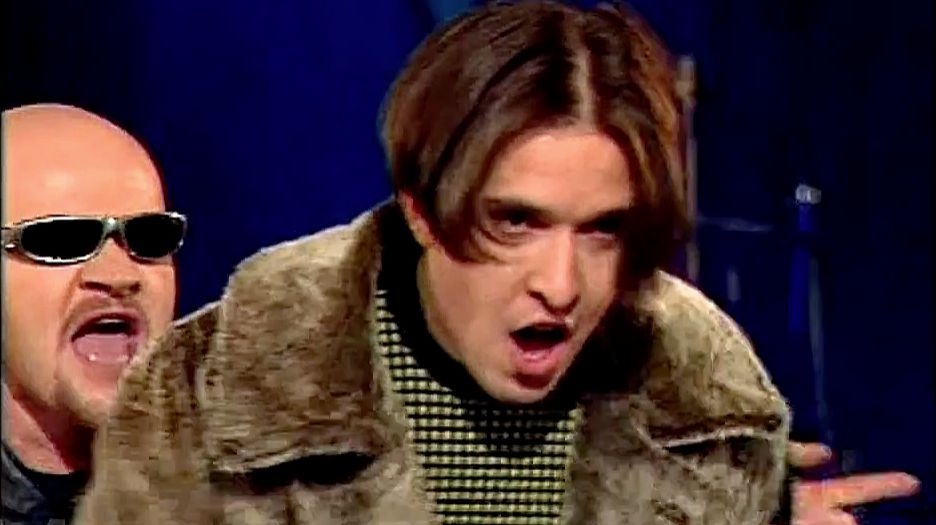 Матч-Реванш - НАШЕ ВРЕМЯ vs группа ШАО?БАО! с песней ПРО КОНЯКА :1998: смотреть онлайн