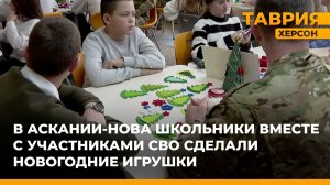 В Аскании-Нова школьники вместе с участниками СВО сделали новогодние игрушки