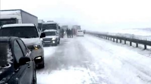 На трассе Оренбург - Самара большая пробка