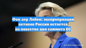 Фон дер Ляйен: экспроприация активов России остается на повестке дня саммита ЕС