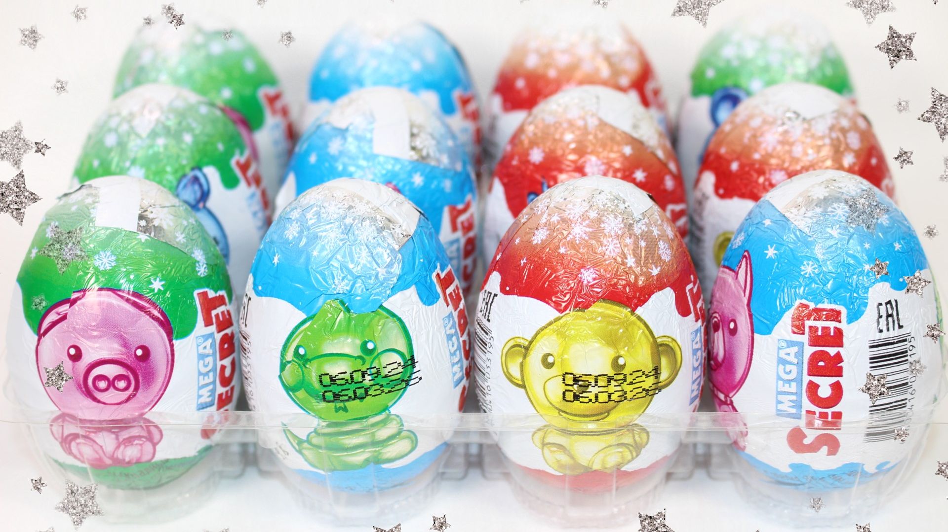 Новогоднее шоколадное яйцо символ года Mega Secret. Коллекционная прозрачная фигурка в каждом яйце! смотреть онлайн