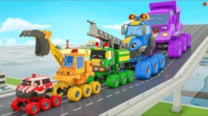 Прыгающий экскаватор, прыгающий самосвал — песня «Колёса автобуса» — детские стишки и песенки