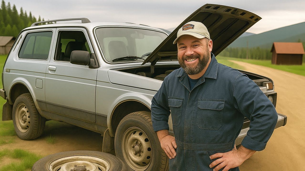 Deutscher in Sibirien: Matthias repariert LADA Niva mit einem russischen Mechaniker | Russland