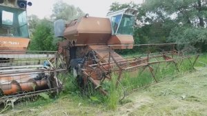 Запуск дизеля комбайна СК5М Нива. Сенокос