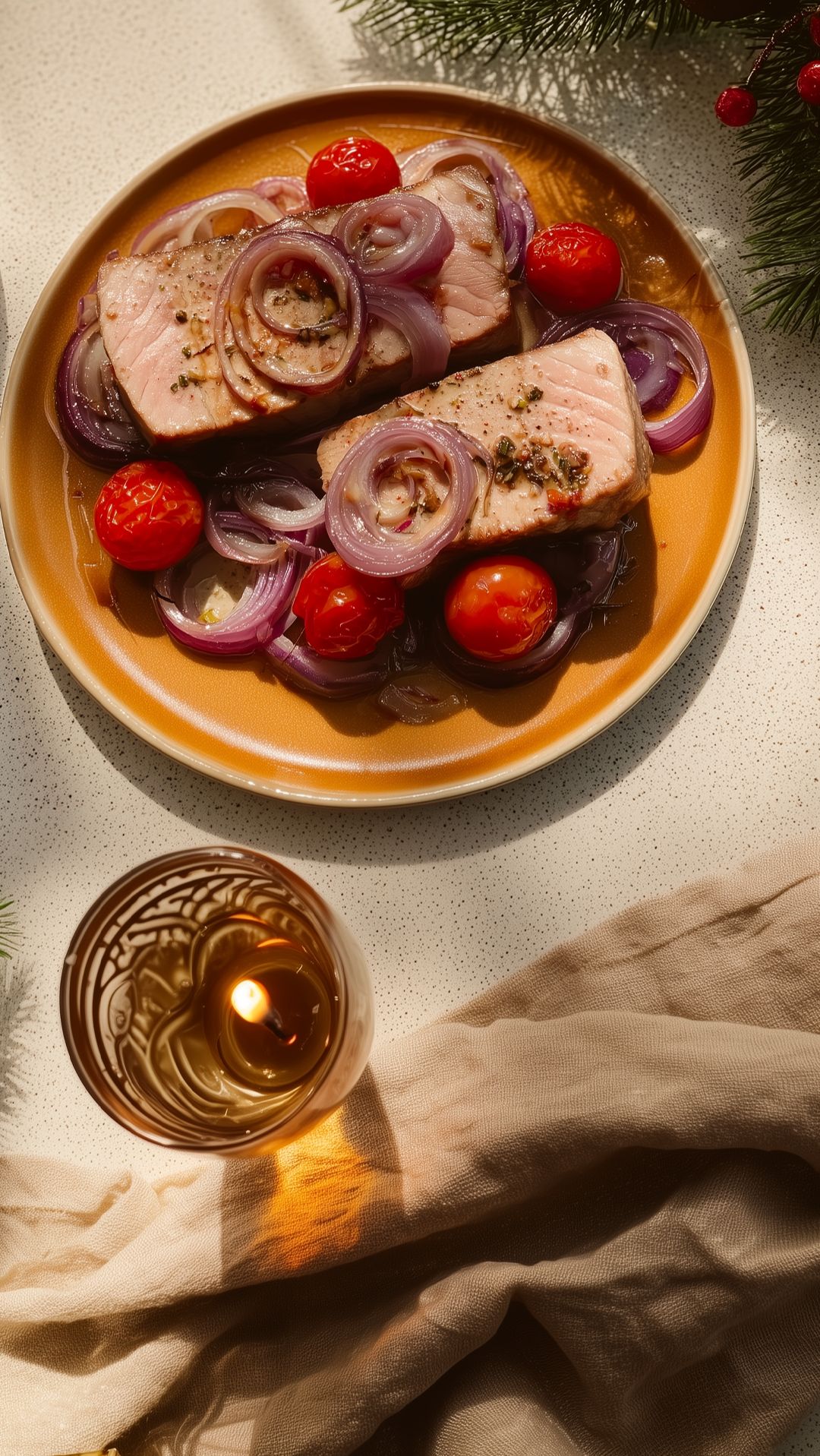 Тунец «Новогодний Восток» в гранатово-пряном соусе  #еда #рецепт #вкусно #рыба