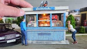 Газетный киоск на макете! Масштаб 1/26. Про машинки