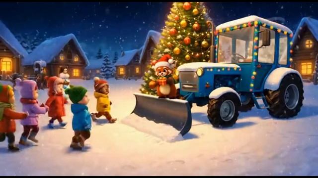 СИНИЙ ТРАКТОР НОВОГОДНЯЯ ПЕСНЯ! ДЕТСКАЯ ПЕСНЯ!