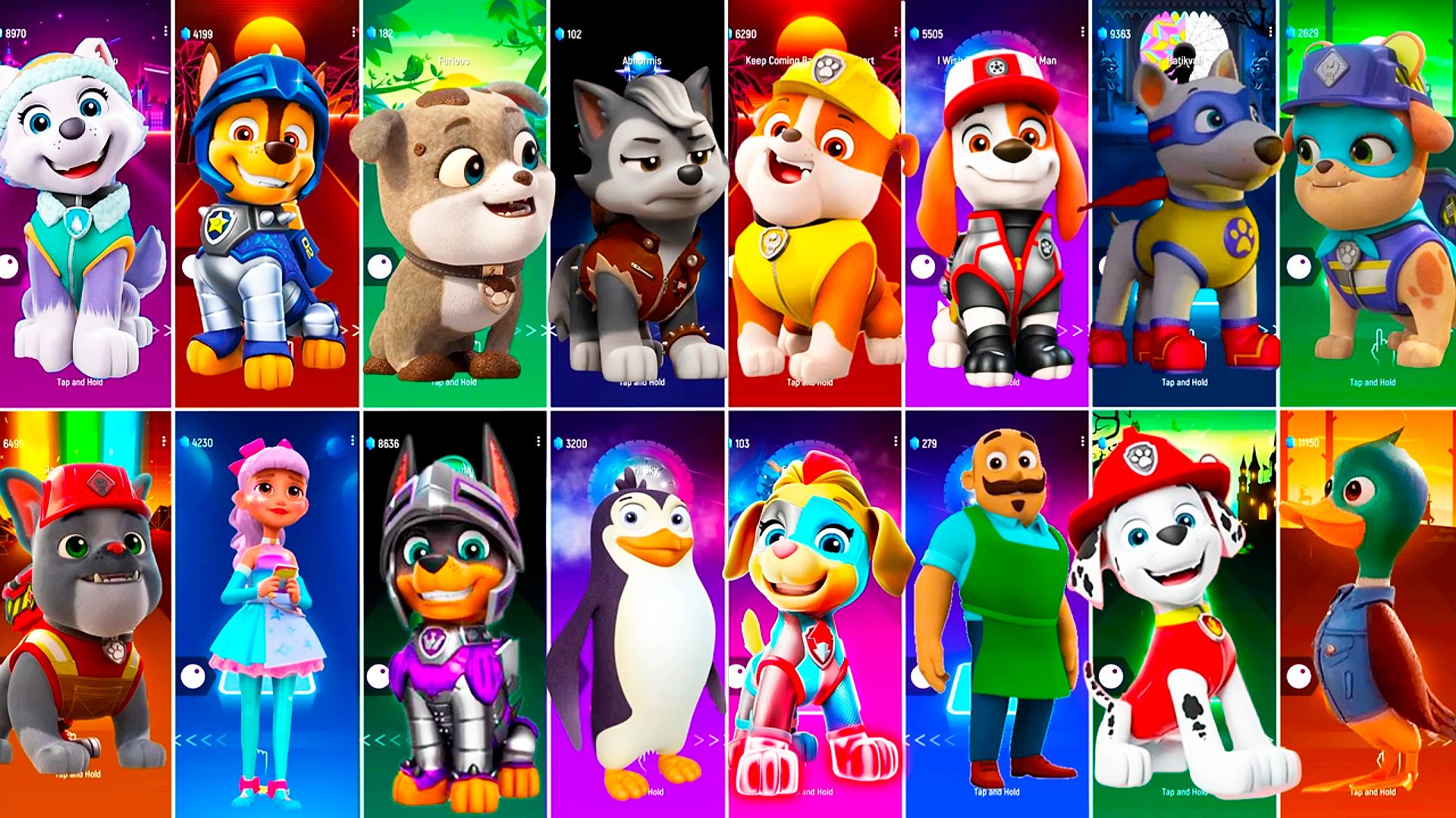 Мультики для Детей Щенячий Патруль Tiles Hop - ЭВЕРЕСТ, ГОНЩИК, КРЕПЫШ, АПОЛЛО смотреть онлайн