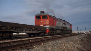 Тепловоз 2ТЭ10М-2618. Звук 5Д49+перестук колёс.