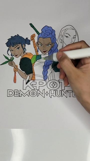 ⚔️ KPOP Demon Hunter | Fan Art Drawing #art #drawing #coloring#kpopdemonhunters #shortsvideo