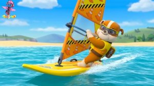 Щенячий патруль, Скай, Маршал, Эверест, Гончик, Крепыш и Зума Танцуют и катаются на Виндсёрфинге