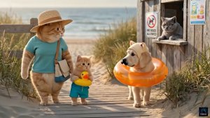 Как котики на пляж ходили