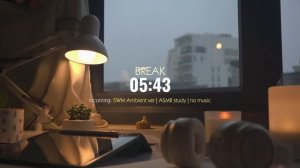 2 часа STUDY WITH ME ｜ Rain sound🌧️ Calm Piano ️🎹  ｜ Pomodoro 50⧸10 ｜ Sunrise