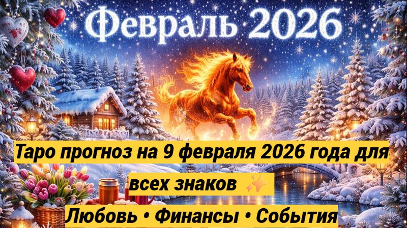 Таро прогноз на 9 февраля 2026 года для всех знаков ✨ Любовь • Финансы • События смотреть онлайн
