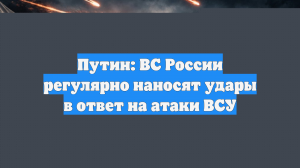 Путин: ВС России регулярно наносят удары в ответ на атаки ВСУ