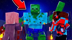 НА НАС НАПАЛ ОГРОМНЫЙ ЗОМБИ МУТАНТ ВЫЖИВАНИЕ В ЗОМБИ ГОРОДЕ! ЗОМБИ АПОКАЛИПСИС В МАЙНКРАФТ #7 КОМПОТ