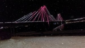Наступила зима .Вантовый мост .Красноярск