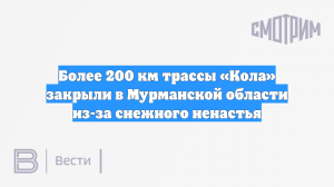 Более 200 км трассы «Кола» закрыли в Мурманской области из-за снежного ненастья