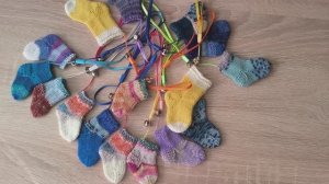 МК брелок мини носок из остатков пряжи канал Петелька