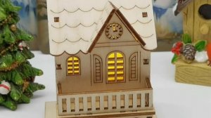 Деревянный светодиодный Рождественский домик в ассортименте. Артикул на AliExpress: ALI4135915685