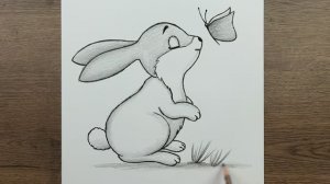 Как легко нарисовать милого Кролика карандашом - простые рисунки поэтапно