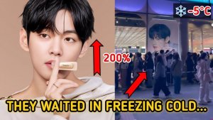 Эффект Тэхёна: люди выстраиваются в очередь при температуре -5°C, продажи подскочили на 200%.