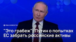 "Это грабеж": Путин высказался о попытках ЕС забрать российские активы