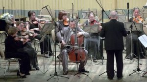 Eugene Prokoshin (cello) plays Chopin-Glazunov Etude with "Cantus Firmus" orchestra.