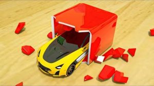 Разбей разноцветный куб | Бассейн Жёлтый спортивный автомобиль Детские стишки и песенки